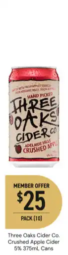 Dan Murphy's Three oaks cider co. crushed apple cider cans offer