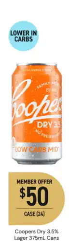 Dan Murphy's Coopers dry lager cans offer