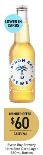 Dan Murphy's Byron bay brewery ultra zero carb lager bottles offer
