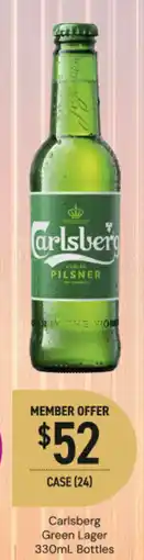 Dan Murphy's Carlsberg green lager bottles offer