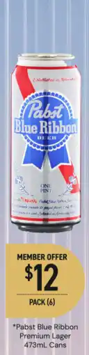 Dan Murphy's Pabst blue ribbon premium lager cans offer