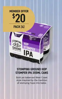 Dan Murphy's Stomping ground hop stomper ipa cans offer