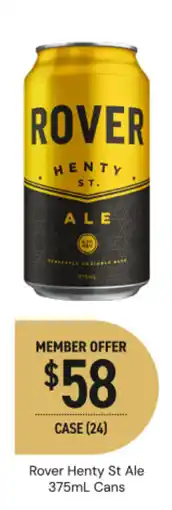 Dan Murphy's Rover henty st ale cans offer