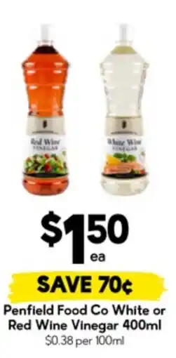 Drakes Penfield food co white or red wine vinegar offer