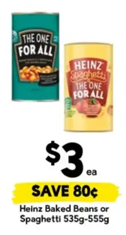 Drakes Heinz baked beans or spaghetti offer