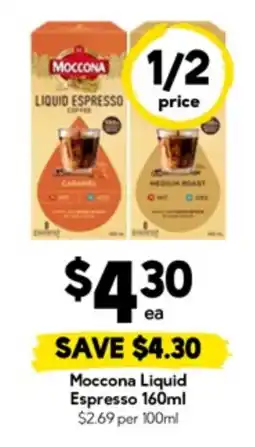 Drakes Moccona liquid espresso offer