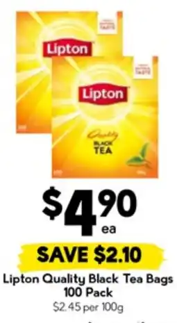 Drakes Lipton quality black tea bags offer