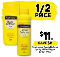 Drakes Neutrogena Beach Defence Spray SPF50 Lotion offer