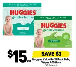 Drakes Huggies value refill pack baby wipes offer