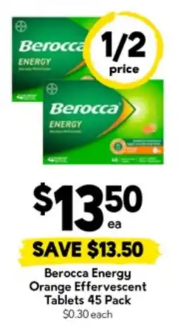 Drakes Berocca energy orange effervescent tablets offer