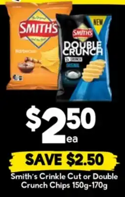 Drakes Smith's crinkle cut or double crunch chips offer