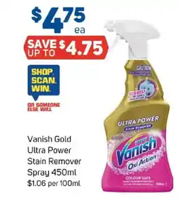 Foodland Vanish gold ultra power stain remover spray offer