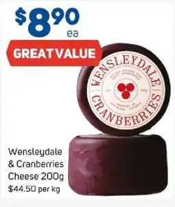 Foodland Wensleydale & cranberries cheese offer
