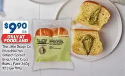 Foodland The little dough co. pistachio papi smooth spread brioche hot cross offer