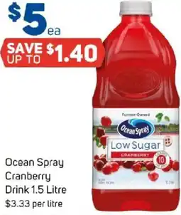 Foodland Ocean spray low sugar offer