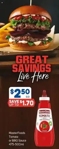 Foodland Master foods tomato or bbq sauce offer