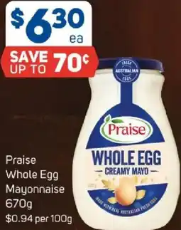 Foodland Praise whole egg mayonnaise offer