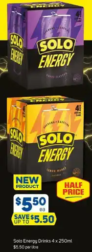 Foodland Solo energy drinks offer