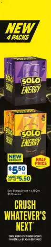 Foodland Solo energy drinks offer
