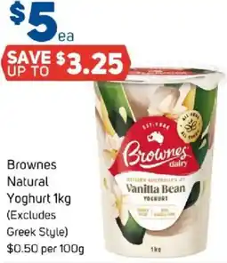 Foodland Brownes natural yoghurt offer