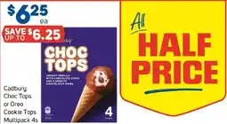 Foodland Cadbury choc tops or oreo cookie tops multipack offer