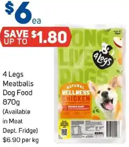 Foodland 4 legs meatballs dog food offer