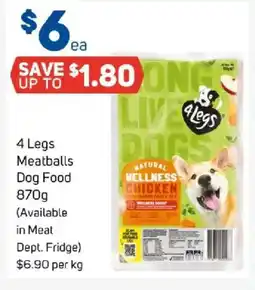 Foodland 4 legs meatballs dog food offer