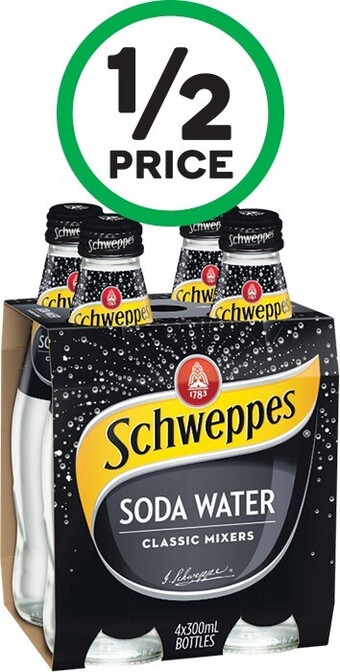 Woolworths Schweppes Soft Drink, Mineral Water or Mixer Varieties 4 x 300ml offer