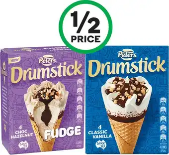 Woolworths Peters Drumsticks 475-490ml Pk 4/6 – Excludes Vegan & Plant Based – From the Freezer offer