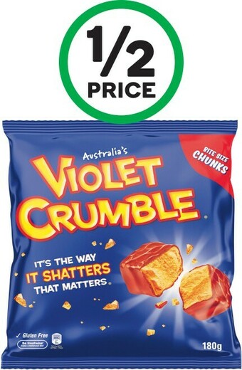 Woolworths Violet Crumble Choc Bites 170-180g offer