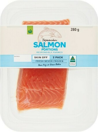 Woolworths Woolworths Salmon Portions Skin Off 280g Pk 2 offer