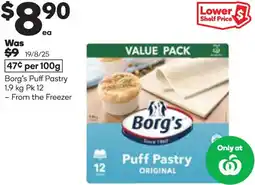 Woolworths Borg's puff pastry offer