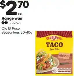 Woolworths Old el paso seasonings offer