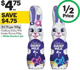 Woolworths Cadbury dairy milk easter bunny offer