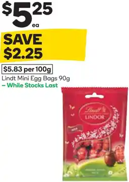 Woolworths Lindt mini egg bags offer