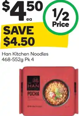Woolworths Han kitchen noodles offer