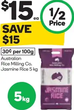 Woolworths Australian rice milling co. jasmine rice offer