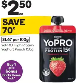 Woolworths Yopro high protein yoghurt pouch offer