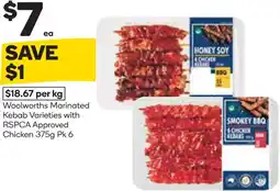 Woolworths Woolworths marinated kebab varieties with rspca approved chicken offer