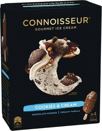 Woolworths Connoisseur Ice Cream Sticks 360-455ml Pk 4/6 offer