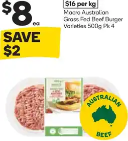 Woolworths Grass fed beef burger offer