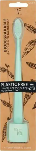 Woolworths NFCo Biodegradable Toothbrush with Stand Pk 1 offer
