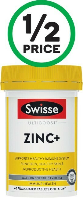 Woolworths Swisse Ultiboost Zinc+ Tablets Pk 60~ offer