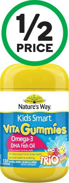 Woolworths Nature’s Way Kids Smart Vita Gummies Omega-3 Pk 120~ offer