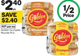 Woolworths Golden crumpets rounds offer