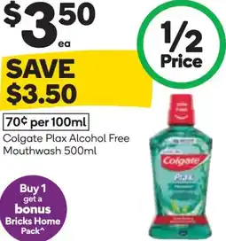 Woolworths Colgate plax alcohol free mouthwash offer