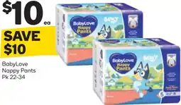 Woolworths Babylove nappy pants offer