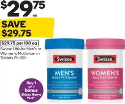 Woolworths Swisse ultivite men's or women's multivitamin offer