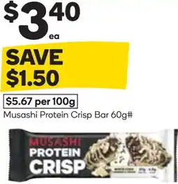Woolworths Musashi protein crisp bar offer