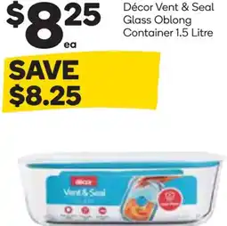 Woolworths Décor vent & seal glass oblong container offer